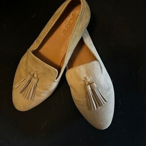 J. Crew Women's‎ Size 6 Faux Suede Cora Tassel Loafers Light Khaki Tan